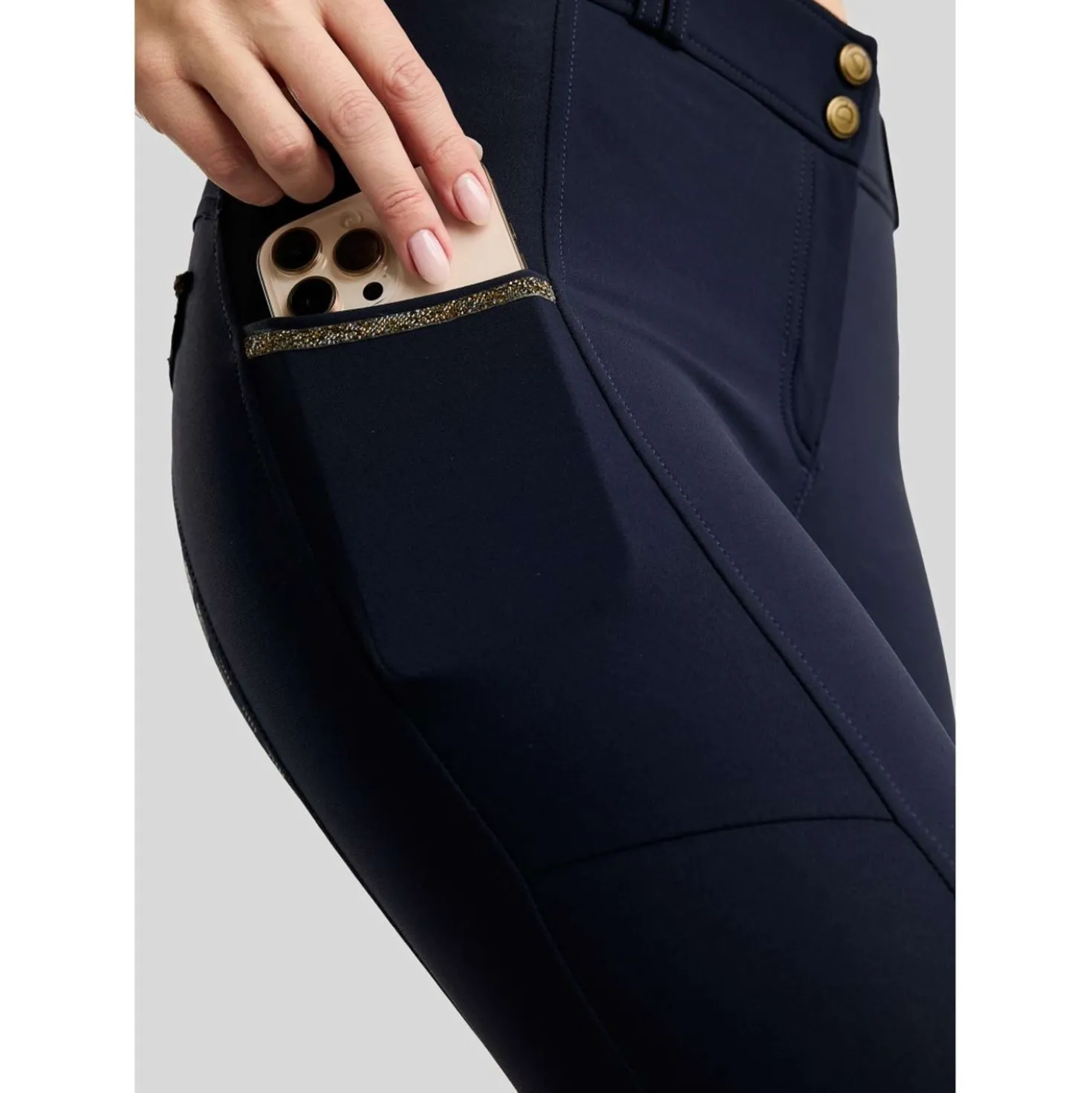 Montar Rijbroek MoVeronica Golden Quartz Full Grip Navy