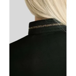 Montar Shirt MoEkta Jacquard Pattern Golden Quartz Lange Mouwen Zwart