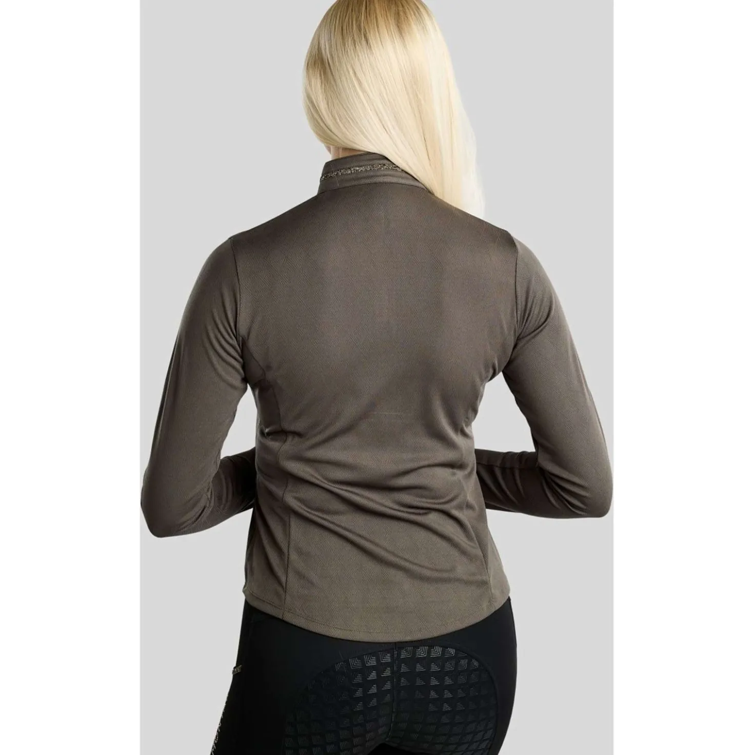 Montar Shirt MoEkta Jacquard Pattern Golden Quartz Lange Mouwen Forest Green