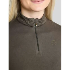 Montar Shirt MoEkta Jacquard Pattern Golden Quartz Lange Mouwen Forest Green