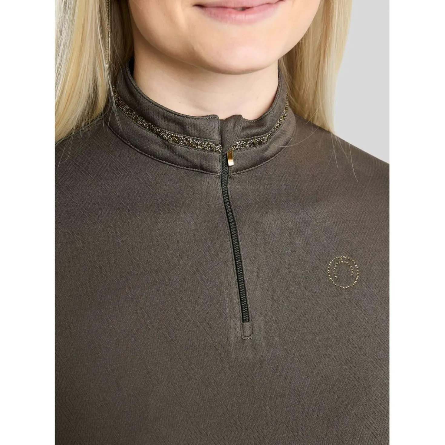 Montar Shirt MoEkta Jacquard Pattern Golden Quartz Lange Mouwen Forest Green