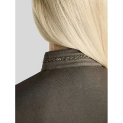 Montar Shirt MoEkta Jacquard Pattern Golden Quartz Lange Mouwen Forest Green