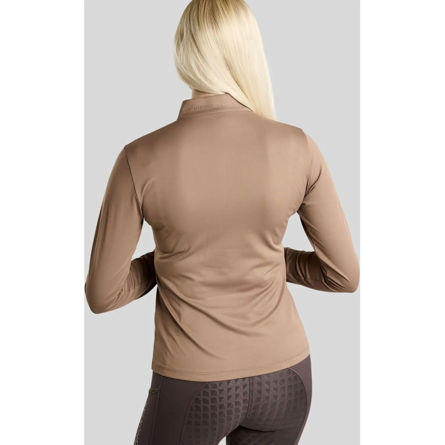 Montar Shirt MoEverline Golden Quartz Crystals Lange Mouwen Nougat Brown