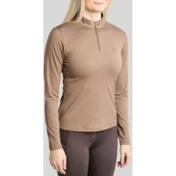 Montar Shirt MoEverline Golden Quartz Crystals Lange Mouwen Nougat Brown