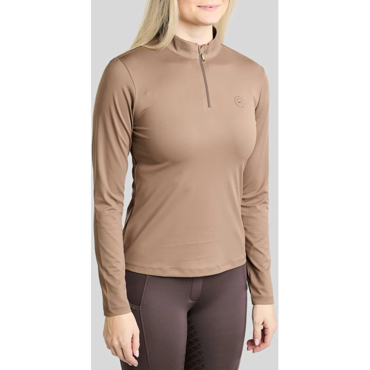 Montar Shirt MoEverline Golden Quartz Crystals Lange Mouwen Nougat Brown