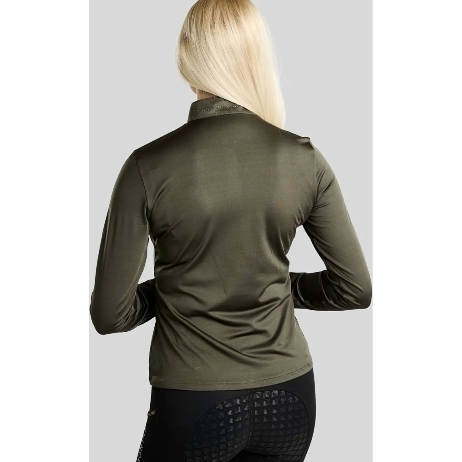 Montar Shirt MoEverline Golden Quartz Crystals Lange Mouwen Forest Green