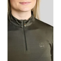 Montar Shirt MoEverline Golden Quartz Crystals Lange Mouwen Forest Green
