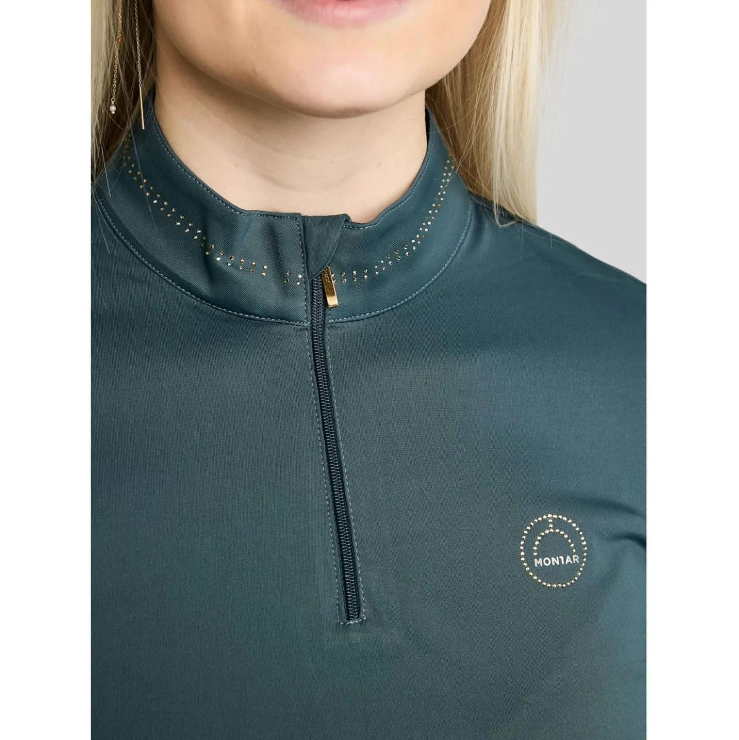 Montar Shirt MoEverline Golden Quartz Crystals Lange Mouwen Dark Slate