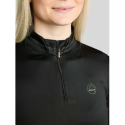Montar Shirt MoEverline Golden Quartz Crystals Lange Mouwen Zwart