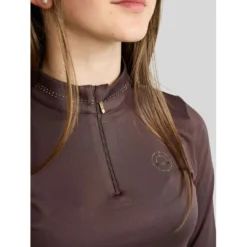 Montar Shirt MoEverline Golden Quartz Crystals Kids Lange Mouwen Black Peony