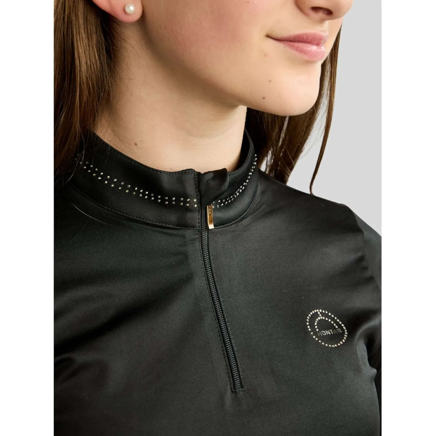 Montar Shirt MoEverline Golden Quartz Crystals Kids Lange Mouwen Zwart