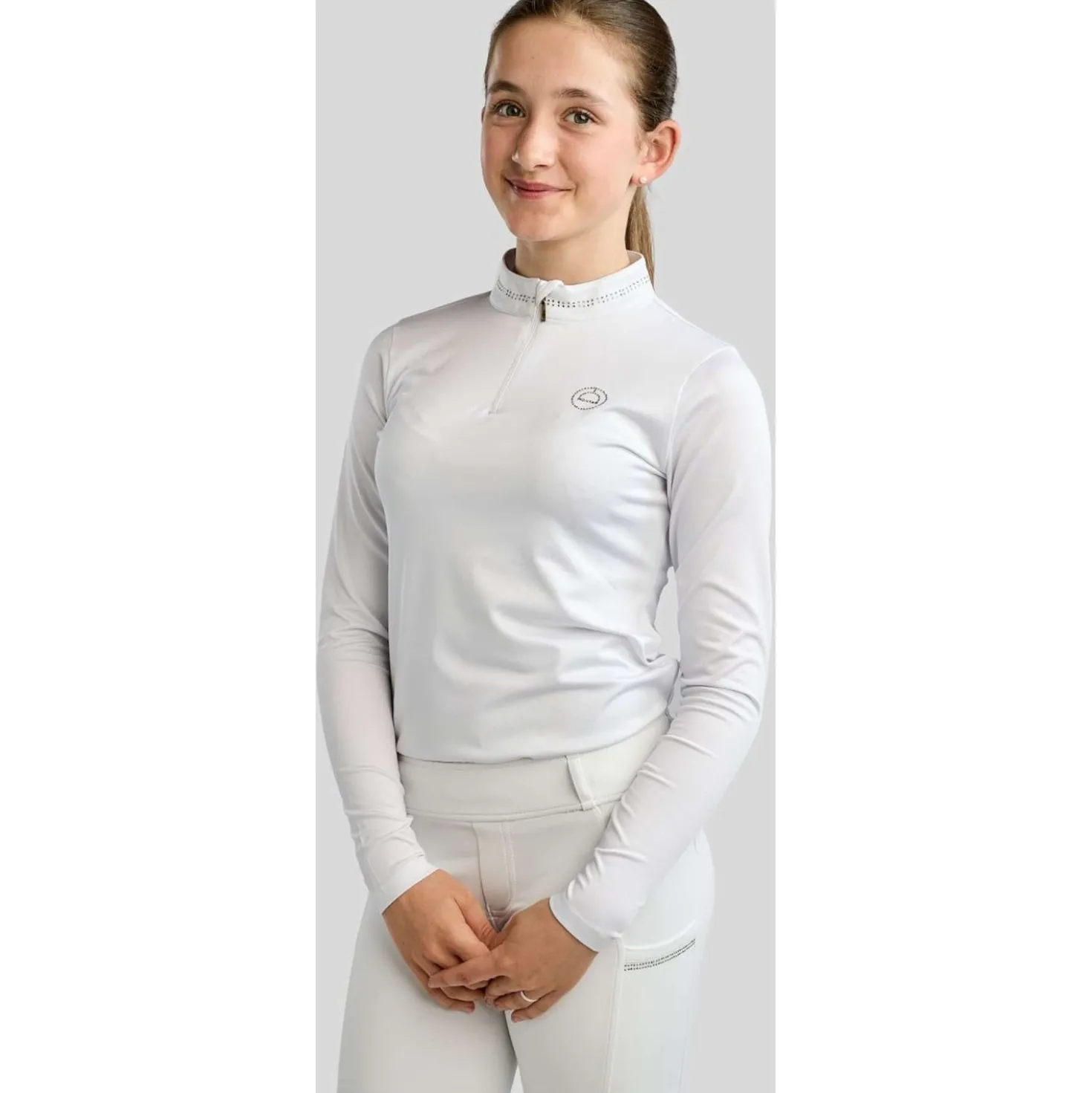 Montar Shirt MoEverline Golden Quartz Crystals Kids Lange Mouwen Wit