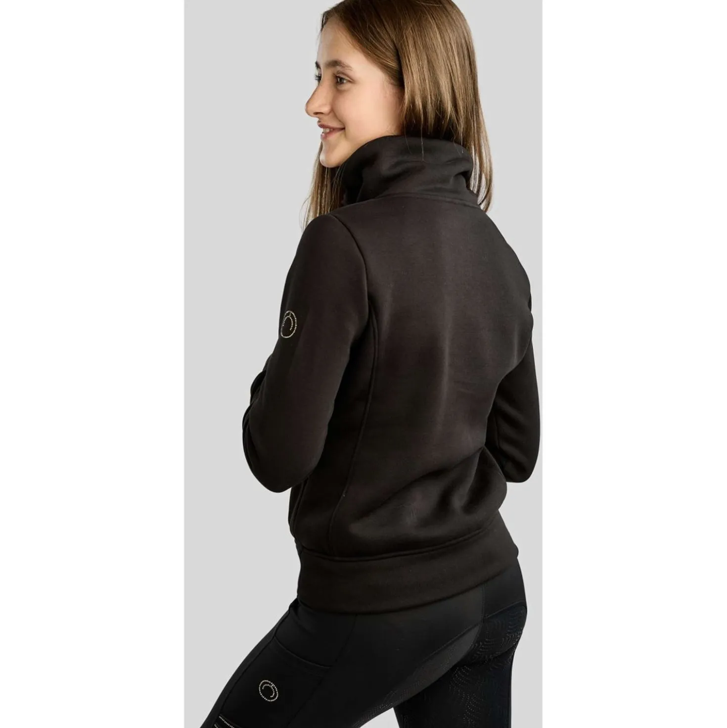 Montar Sweater MoNaja High Collar Golden Quartz Crystals Kids Zwart