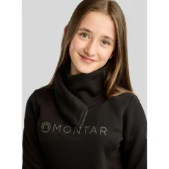 Montar Sweater MoNaja High Collar Golden Quartz Crystals Kids Zwart