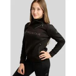 Montar Sweater MoNaja High Collar Golden Quartz Crystals Kids Zwart