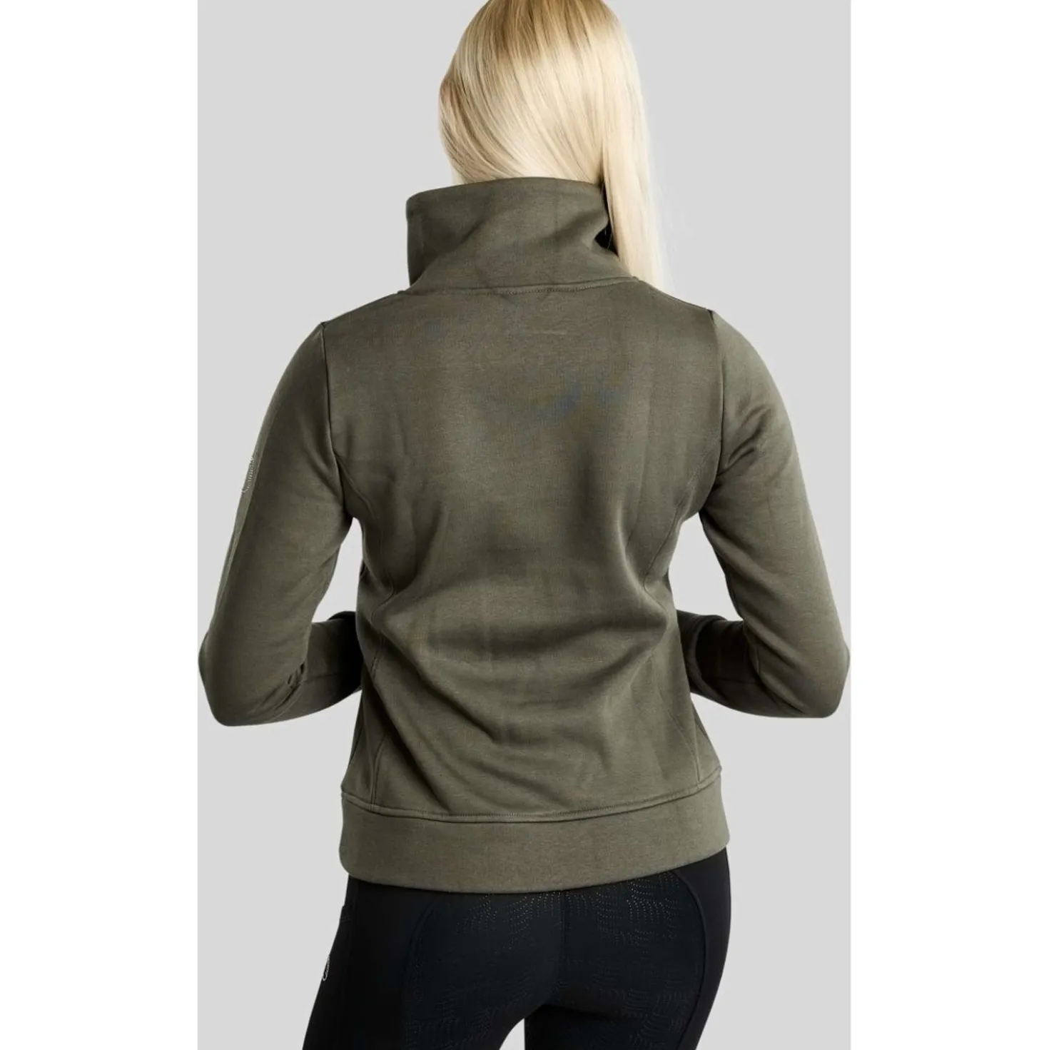 Montar Sweater MoNaja High Collar Golden Quartz Crystals Forest Green