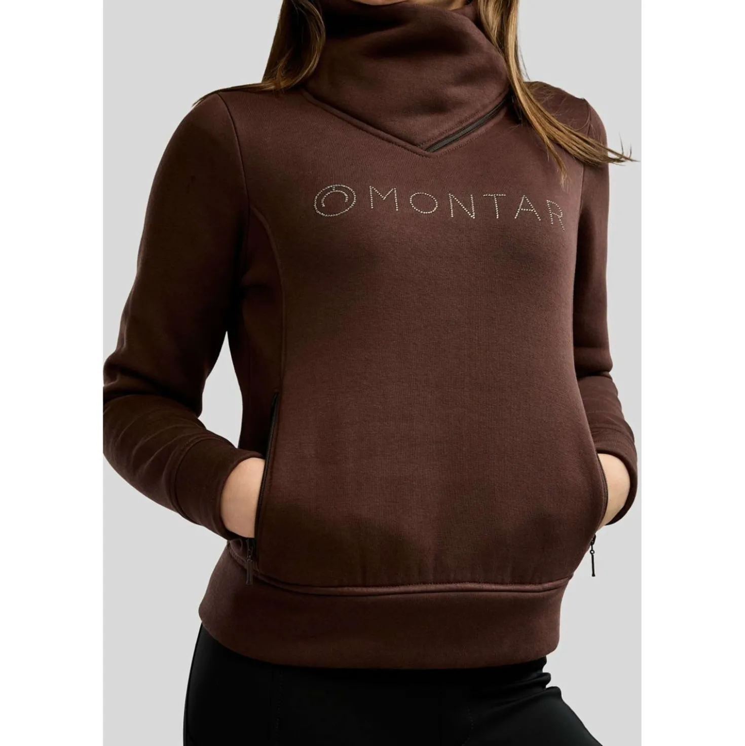 Montar Sweater MoNaja High Collar Golden Quartz Crystals Black Peony