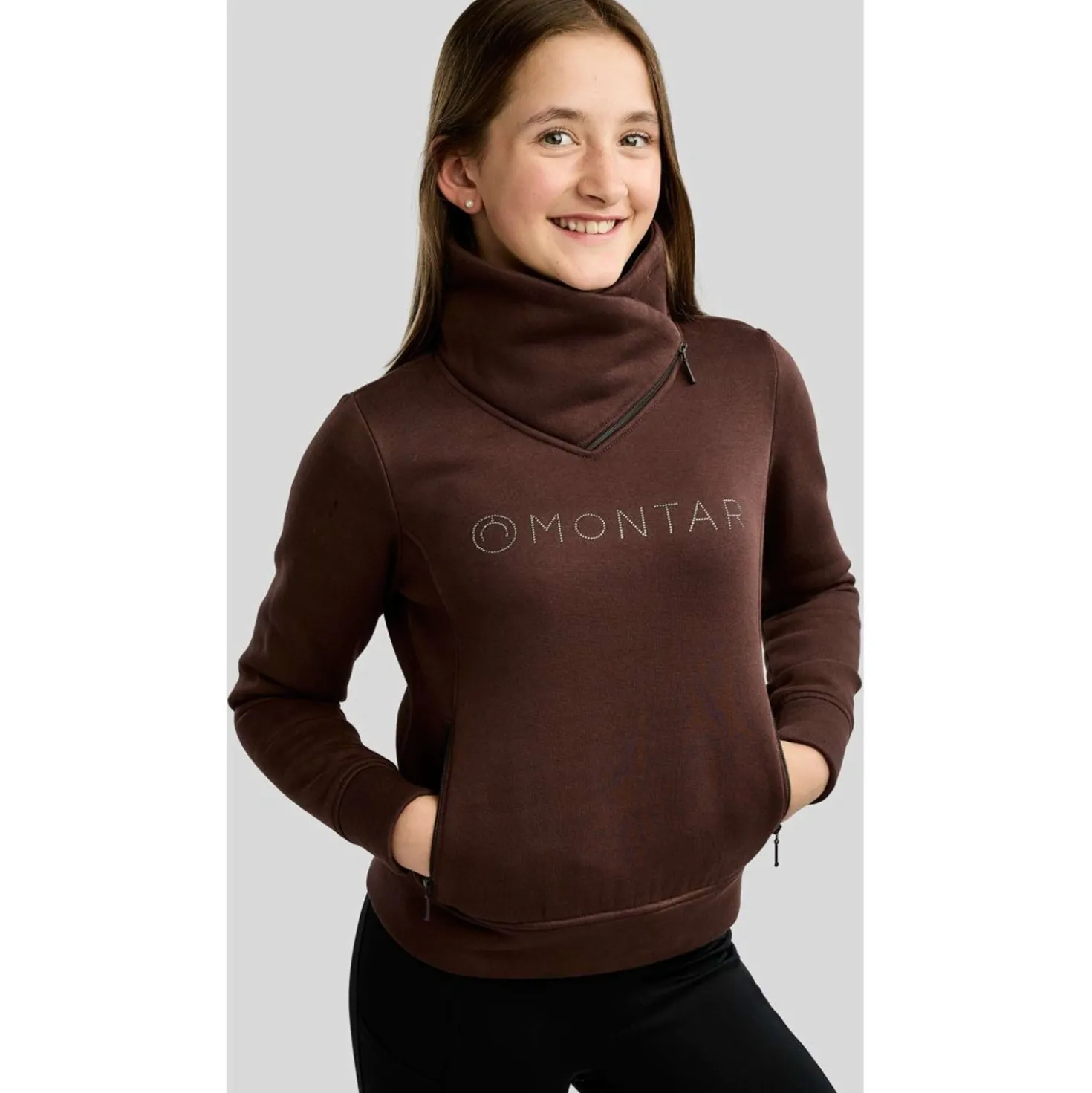 Montar Sweater MoNaja High Collar Golden Quartz Crystals Black Peony