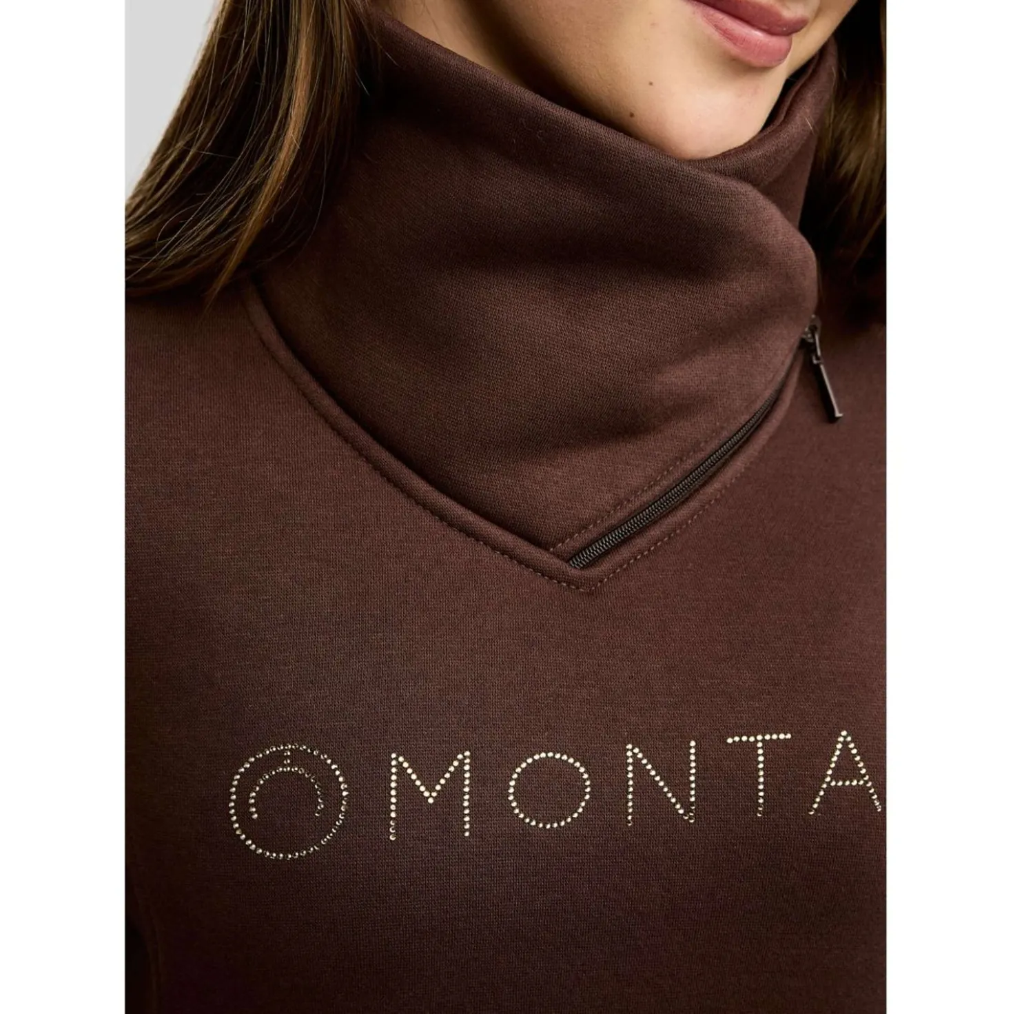 Montar Sweater MoNaja High Collar Golden Quartz Crystals Black Peony