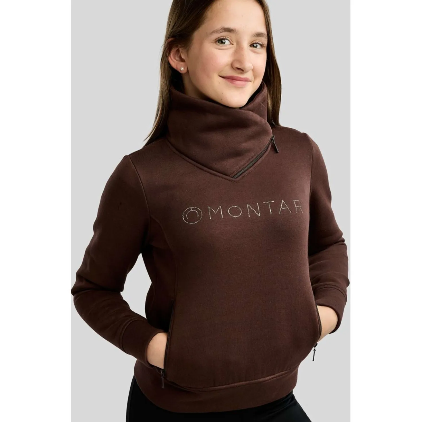 Montar Sweater MoNaja High Collar Golden Quartz Crystals Black Peony
