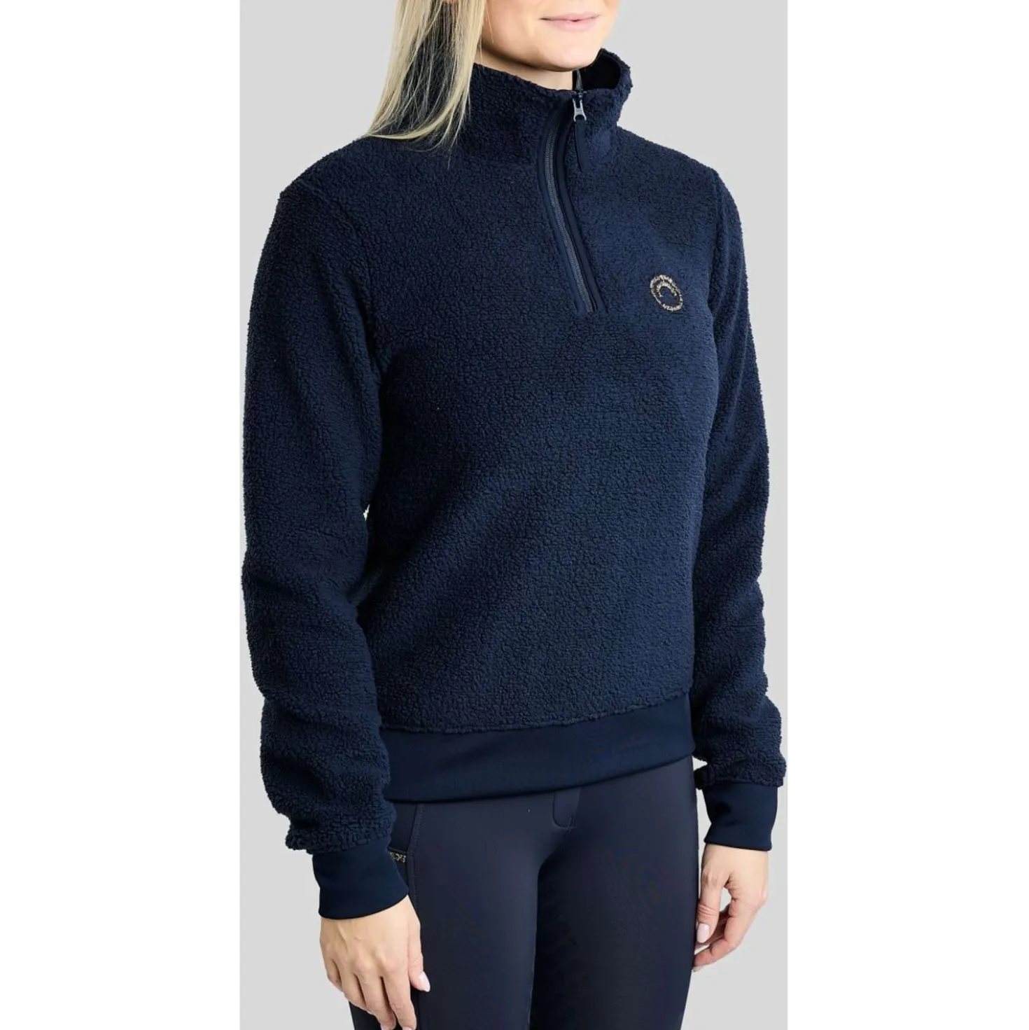 Montar Trui MoEbba Q-Zip Teddy Pile Golden Quartz Navy