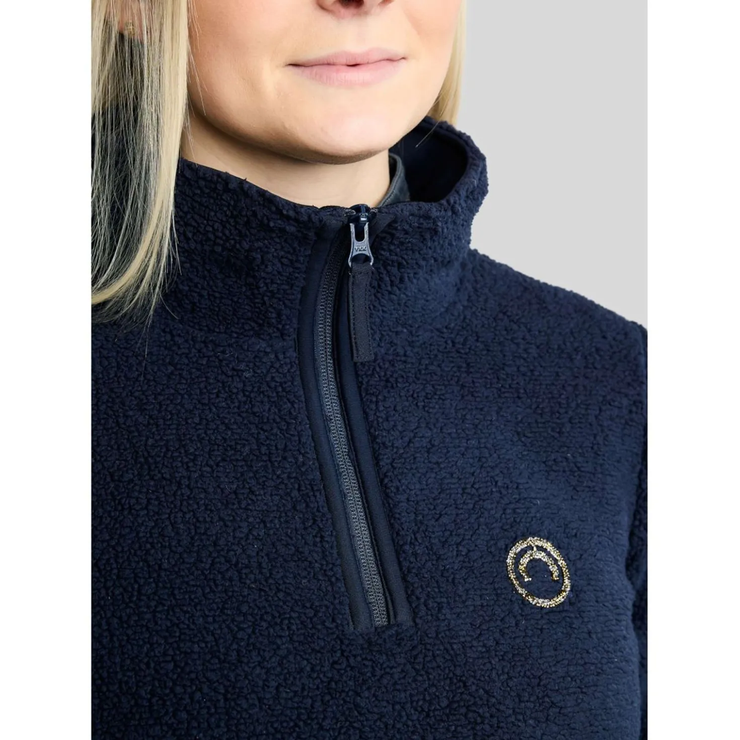Montar Trui MoEbba Q-Zip Teddy Pile Golden Quartz Navy