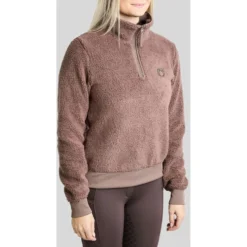 Montar Trui MoEbba Q-Zip Teddy Pile Golden Quartz Nougat Brown