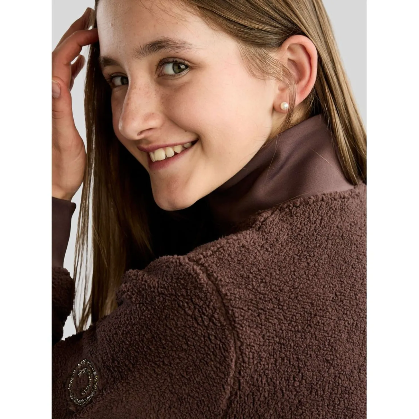 Montar Vest MoEbba Teddy Pile Golden Quartz Kids Black Peony