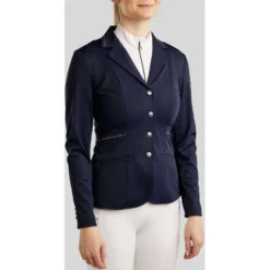 Montar Wedstrijdjasje MoPearl Pintucks Gun Metal Crystals Navy