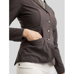 Montar Wedstrijdjasje MoPearl Pintucks Gun Metal Crystals Slate Grey