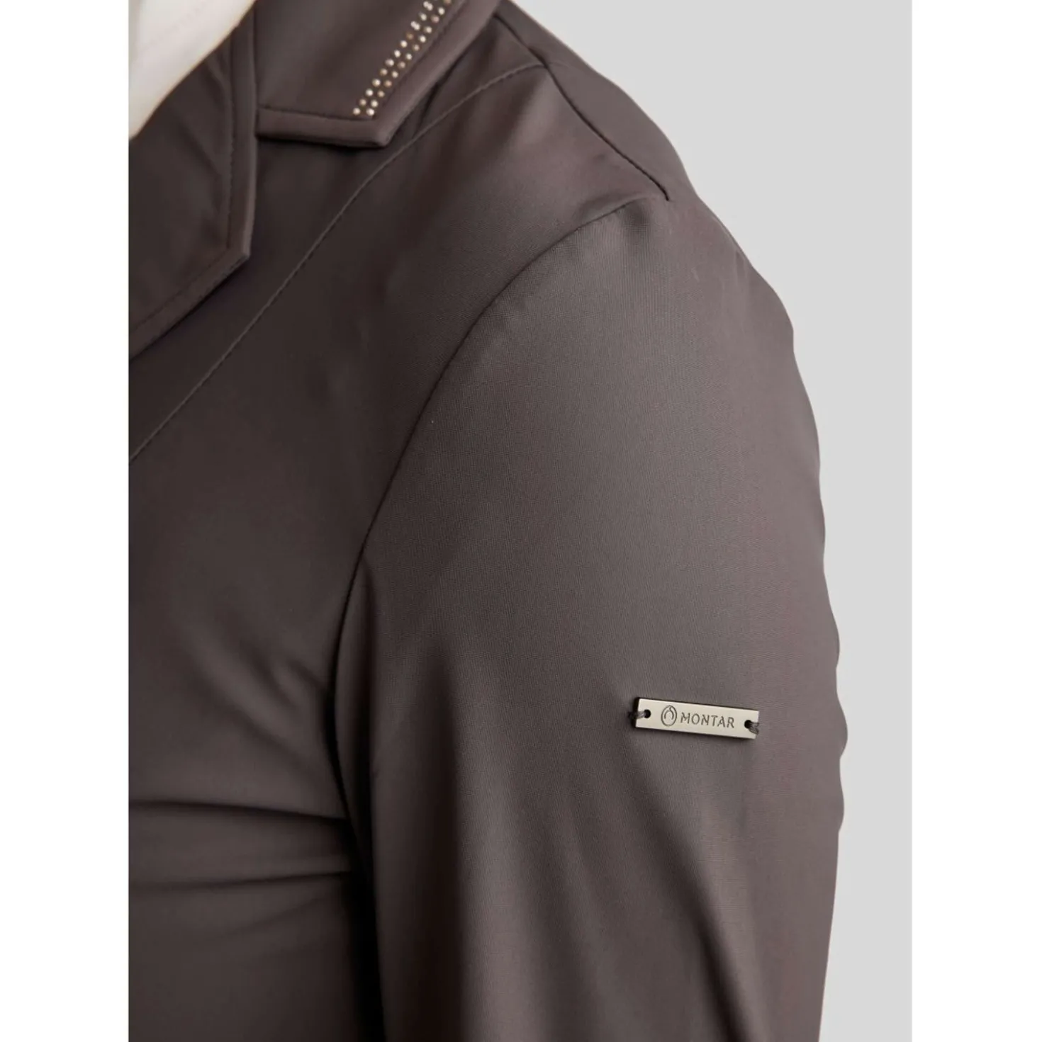 Montar Wedstrijdjasje MoPearl Pintucks Gun Metal Crystals Slate Grey