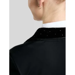 Montar Wedstrijdjasje MoValerie Velvet Details Golden Quartz Crystals Zwart