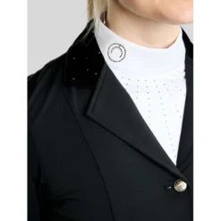 Montar Wedstrijdjasje MoValerie Short Velvet Details Golden Quartz Crystals Zwart