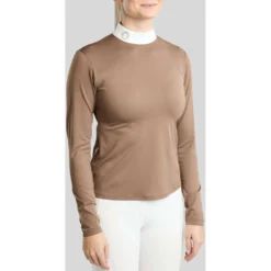 Montar Wedstrijdshirt MoEve Golden Quartz Crystals Lange Mouwen Nougat Brown