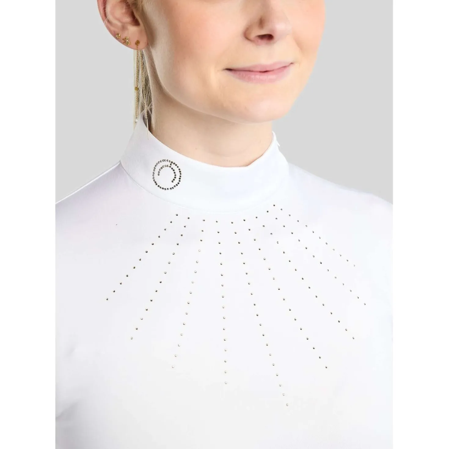 Montar Wedstrijdshirt MoEve Golden Quartz Crystals Lange Mouwen Wit