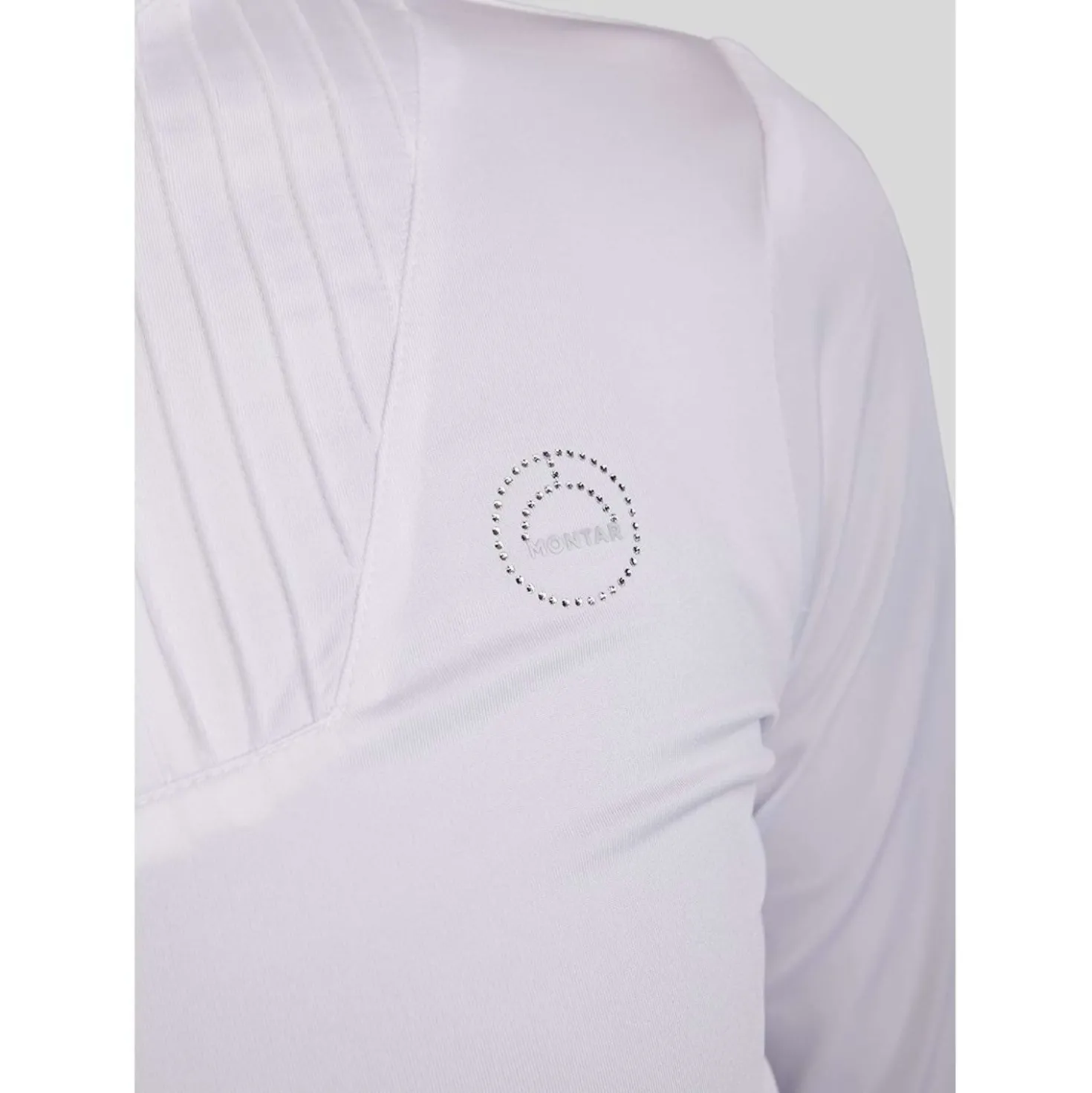 Montar Wedstrijdshirt MoRosie Pintucks Lange Mouwen Wit