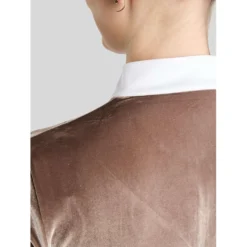 Montar Wedstrijdshirt MoValerie Velvet Golden Quartz Crystals Lange Mouwen Nougat Brown