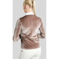 Montar Wedstrijdshirt MoValerie Velvet Golden Quartz Crystals Lange Mouwen Nougat Brown