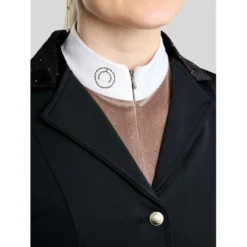 Montar Wedstrijdshirt MoValerie Velvet Golden Quartz Crystals Lange Mouwen Nougat Brown