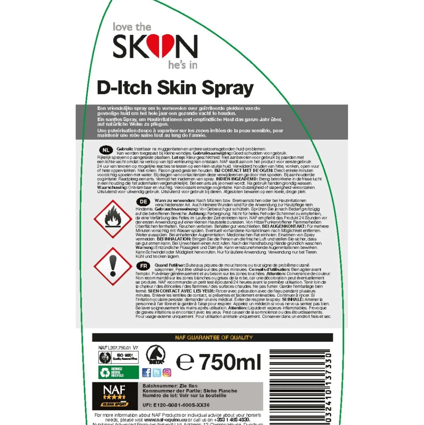 NAF Love the SKIN hes in Huid Spray