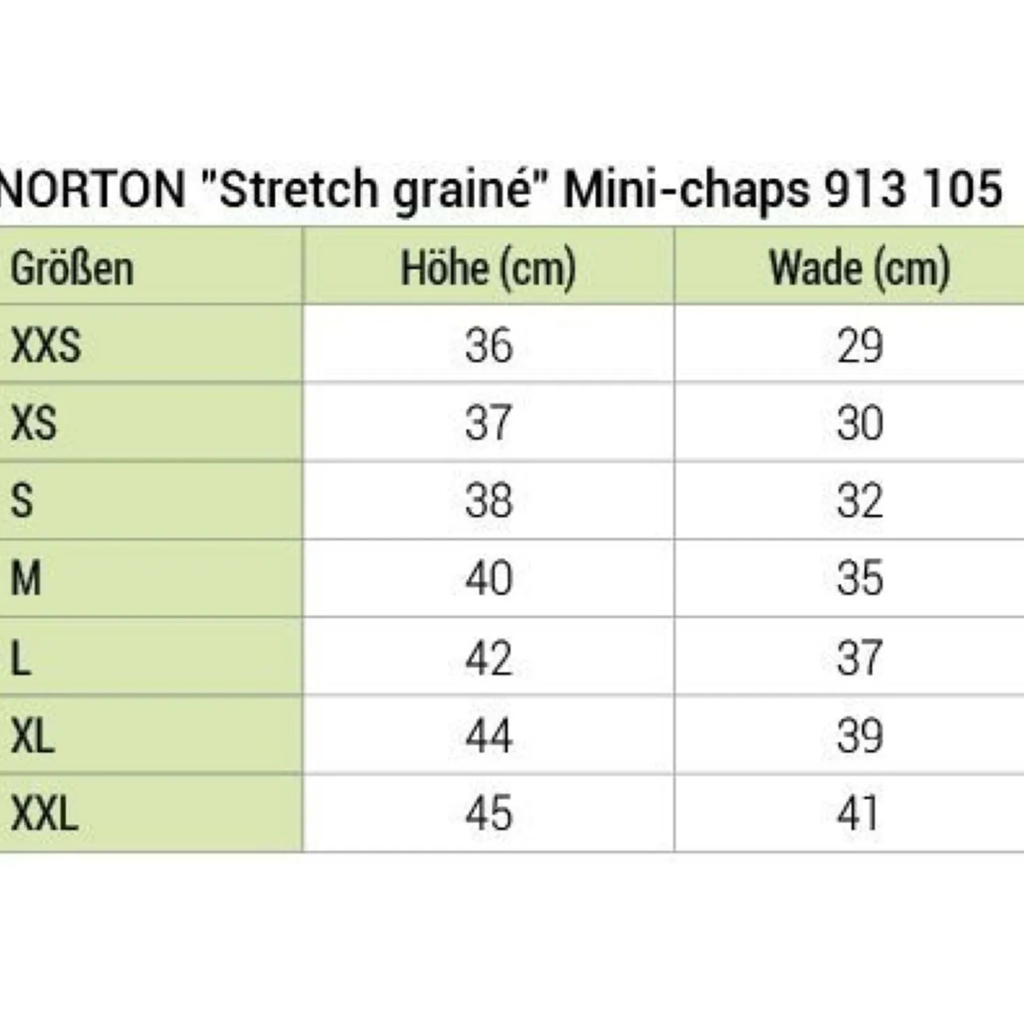Norton Minichaps Stretch Grain Zwart