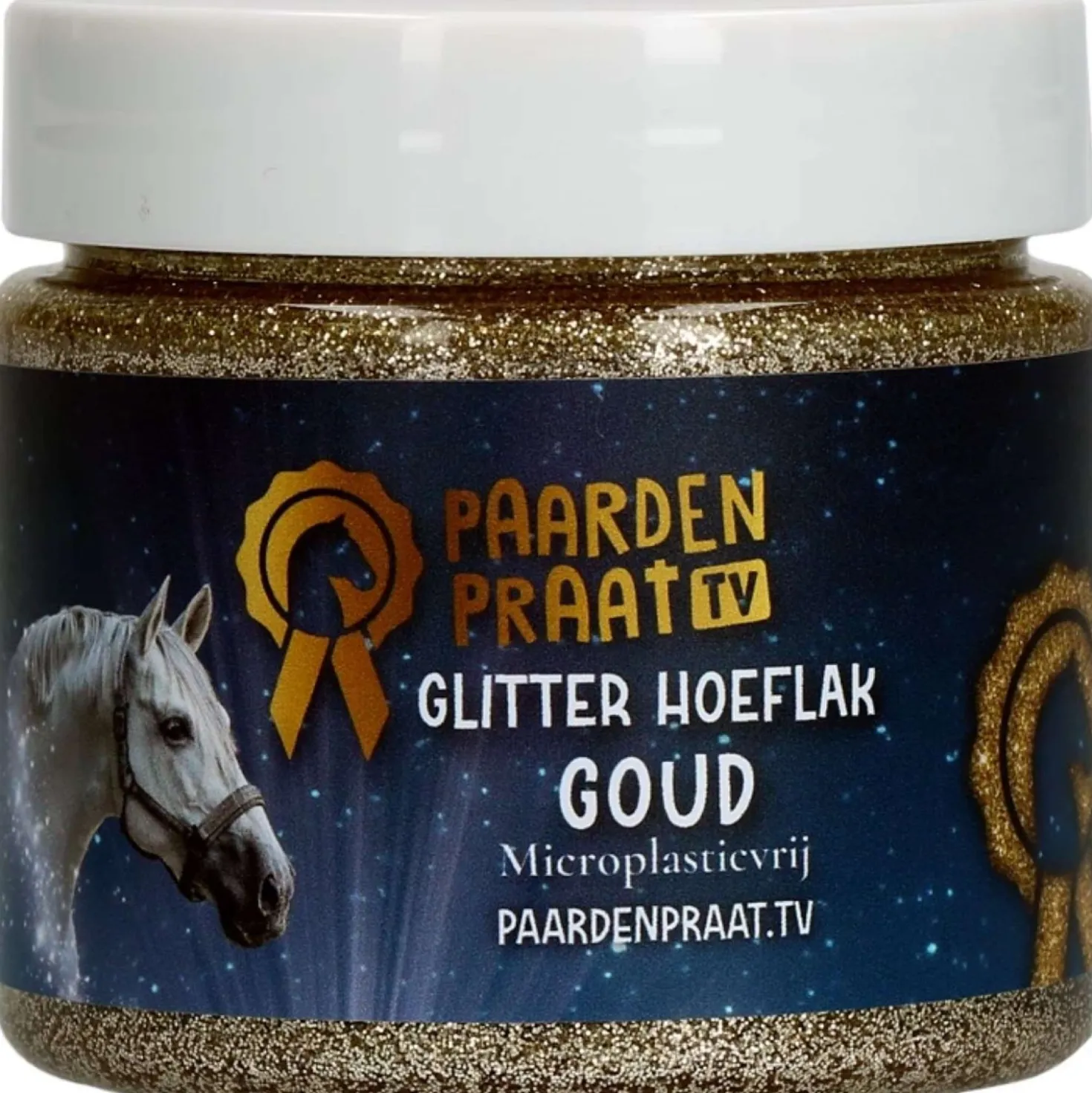 Paardenpraat Hoeflak Glitter Goud