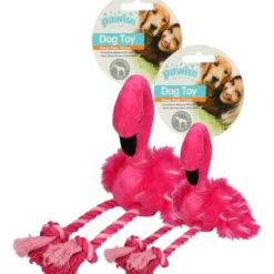 Pawise Flamingo Met Poten Van Touw Roze