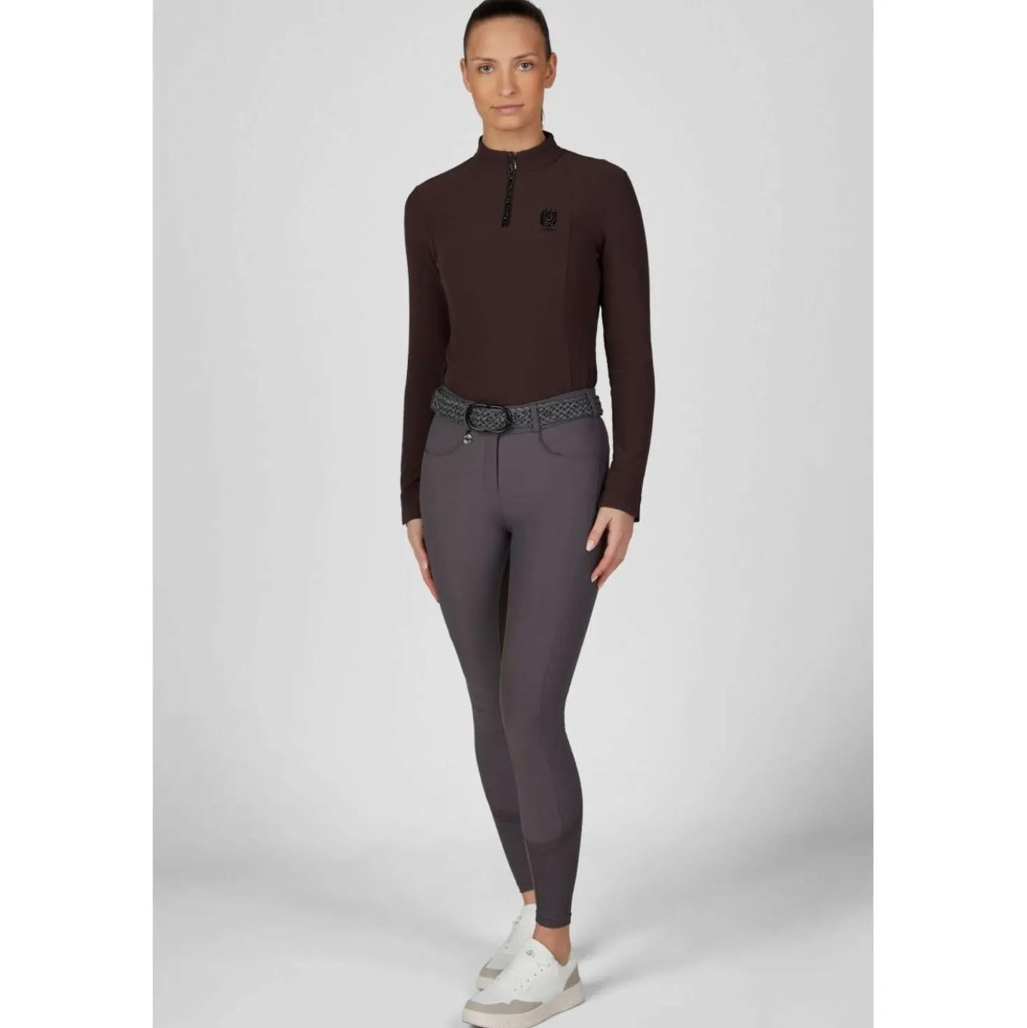 Pikeur Rijbroek Ceelina GridTexLeather Highwaist Full Grip Basalt Grey