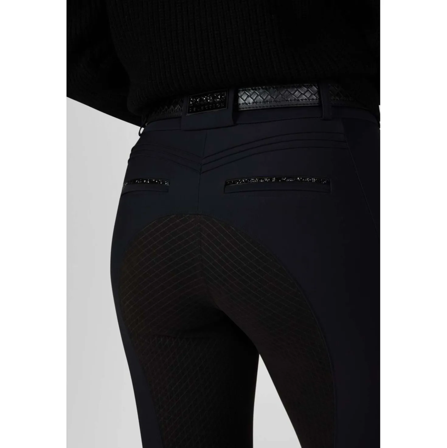 Pikeur Rijbroek Ceelina GridTexLeather Highwaist Full Grip Zwart
