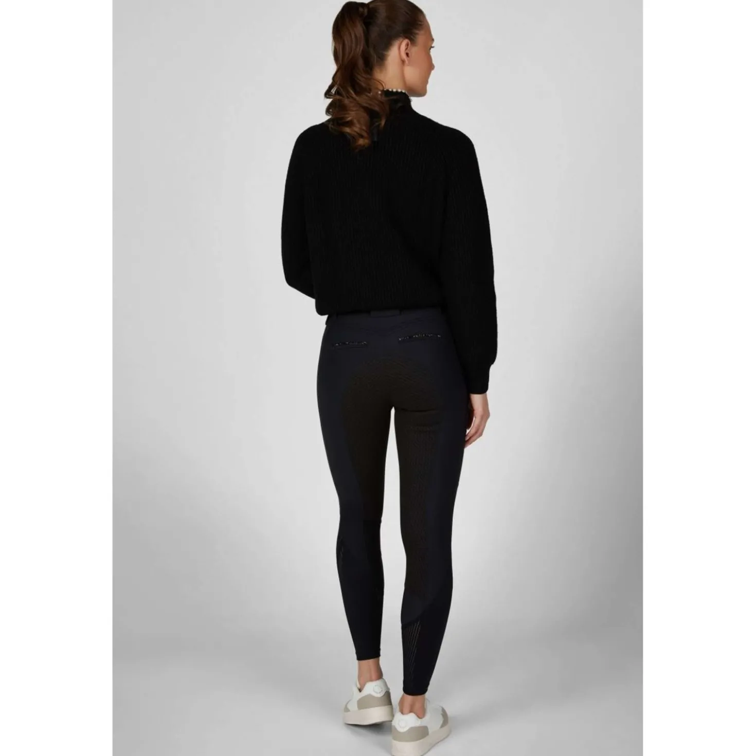 Pikeur Rijbroek Ceelina GridTexLeather Highwaist Full Grip Zwart