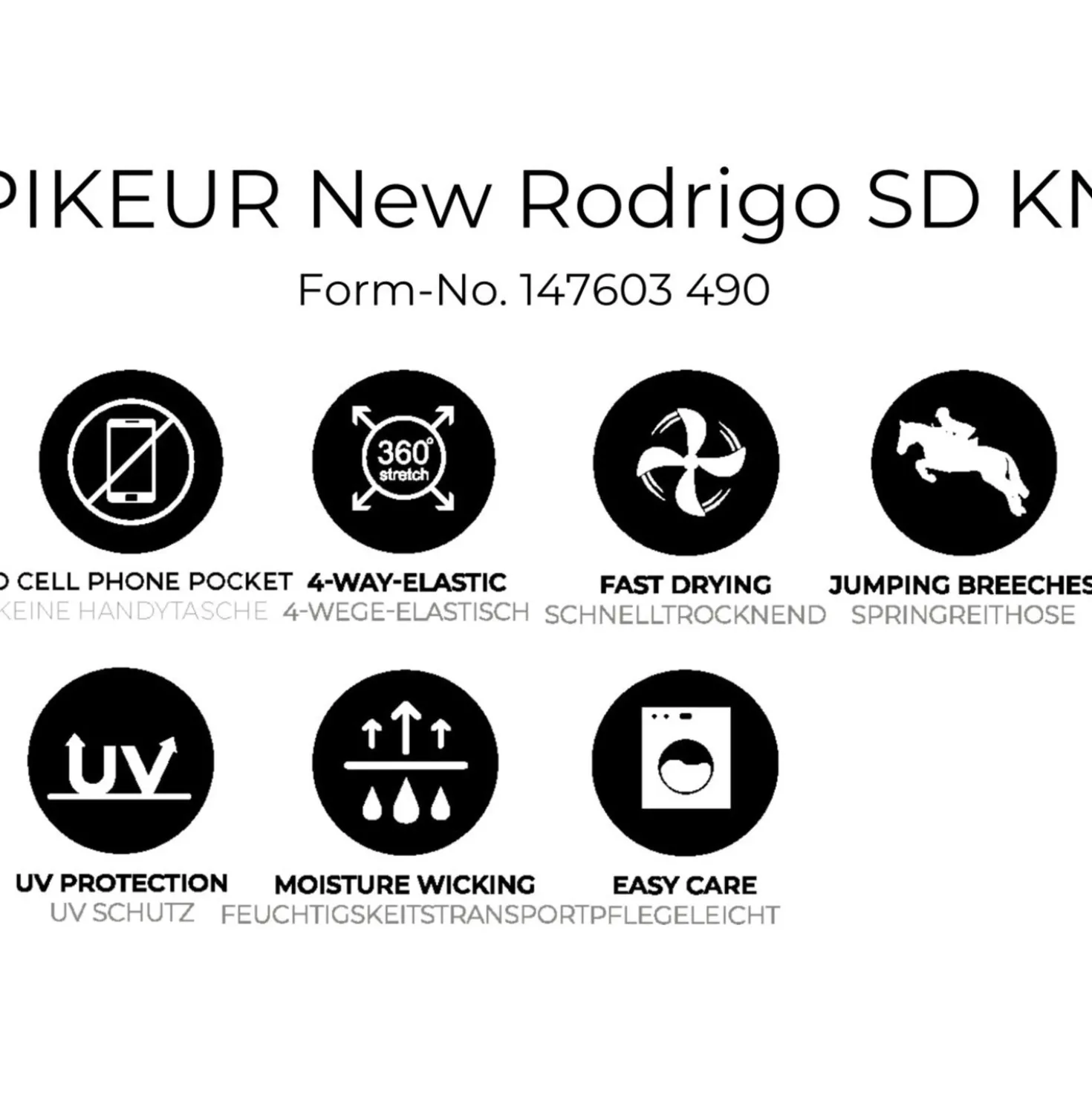 Pikeur Rijbroek Rodrigo Knie Grip Heren Beige
