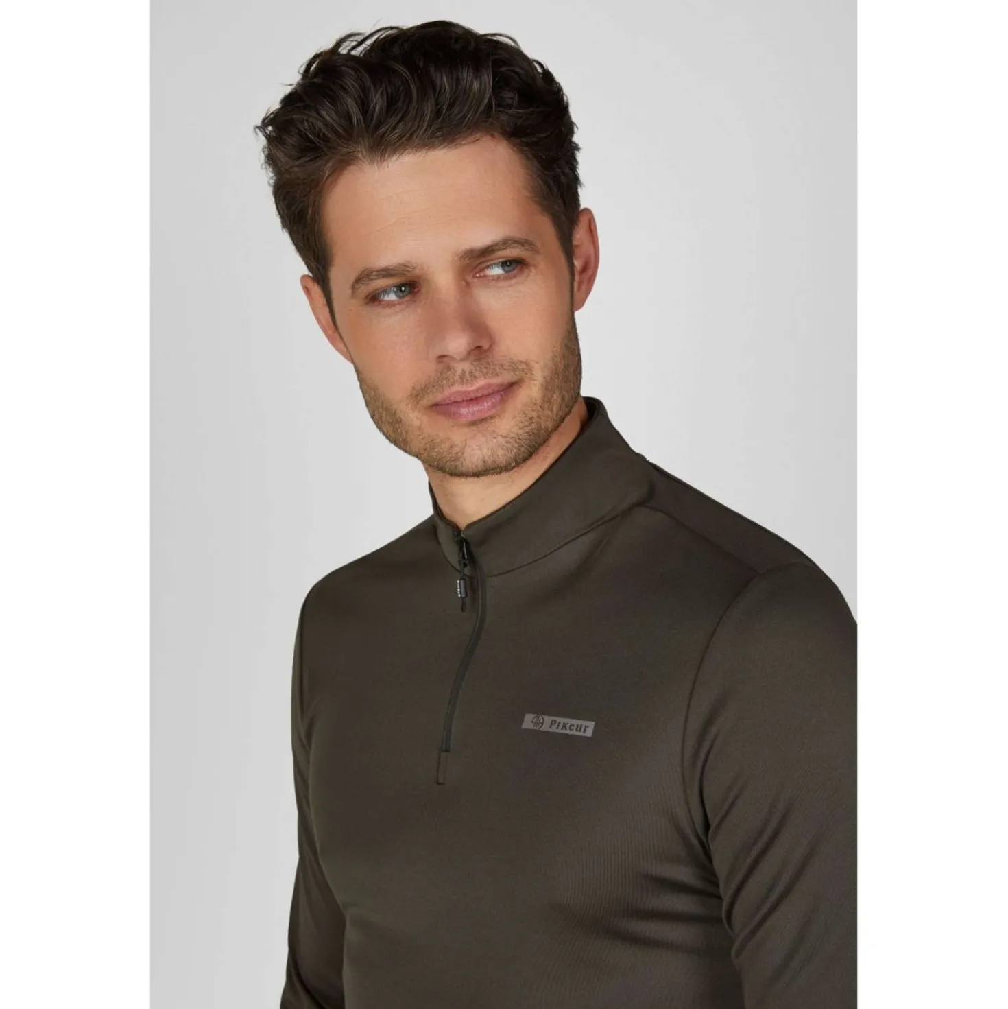 Pikeur Shirt Zip Athleisure AW26 Heren Olive Green