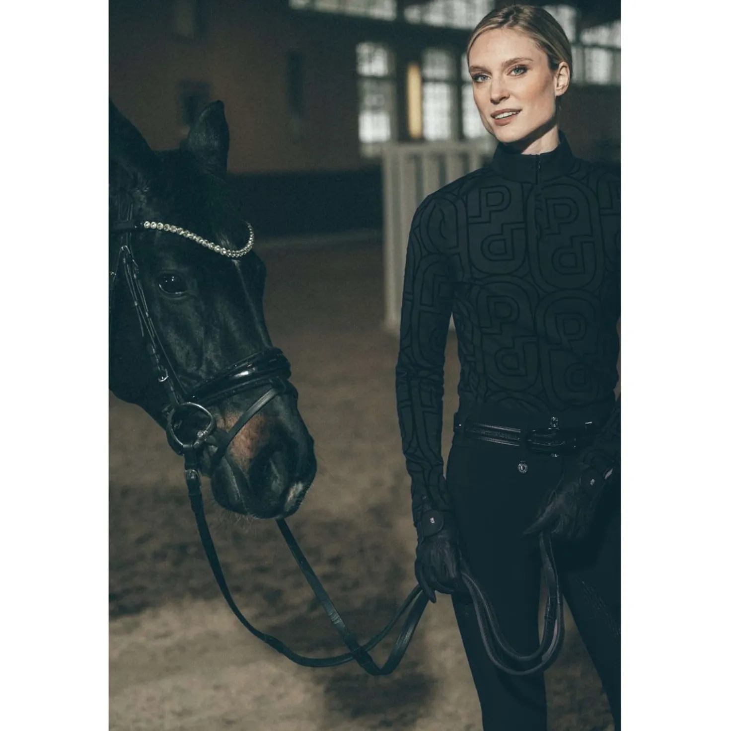 Pikeur Shirt Zip Print Selection AW26 Lange Mouwen Zwart