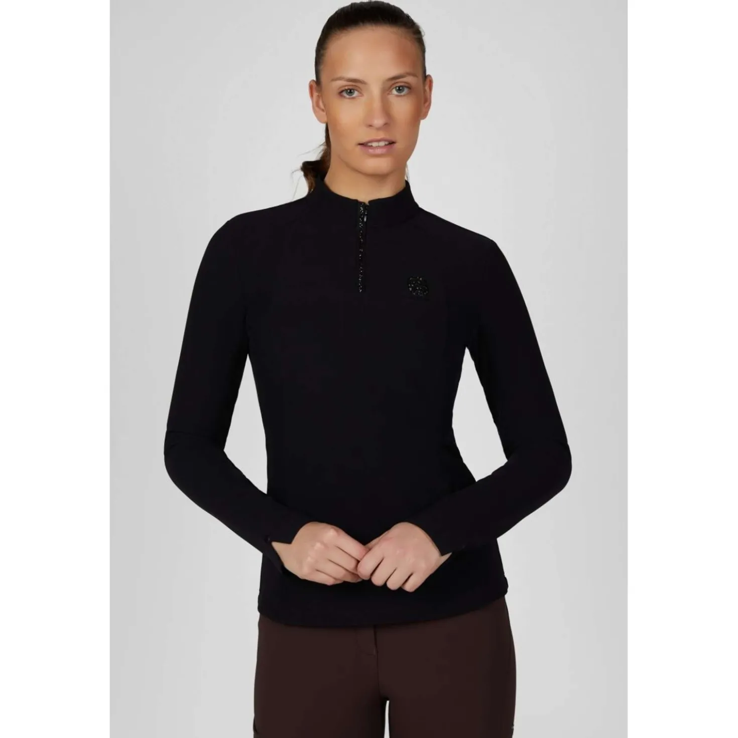 Pikeur Shirt Zip Rip Selection AW26 Lange Mouwen Zwart